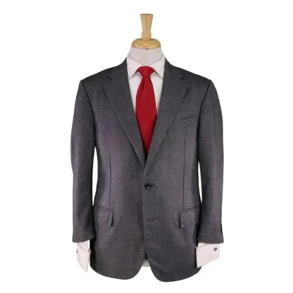 Corneliani Su Misura Current Model Black/Gray Tic Woven 2-Btn Wool Suit 42S - Picture 1 of 10
